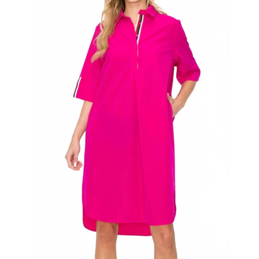 NEW JOH wendi woven tunic dress in fuchsia